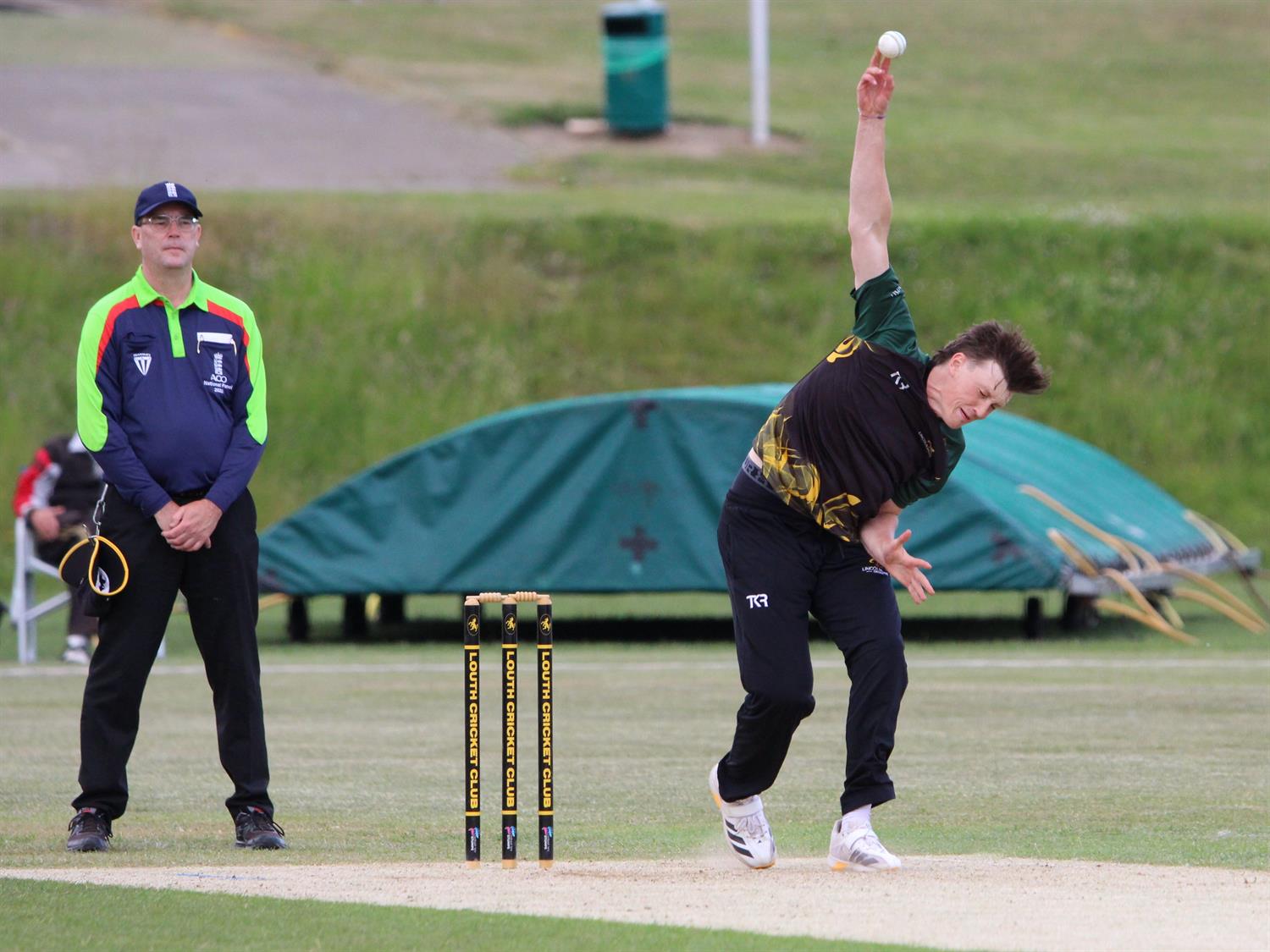 Lincolnshire v Hertfordshire, NCCA T20 Group 2 match, held at Louth CC on 31/05/2026 .
Tom Shephard bowling for Lincolnshire C.C.C.