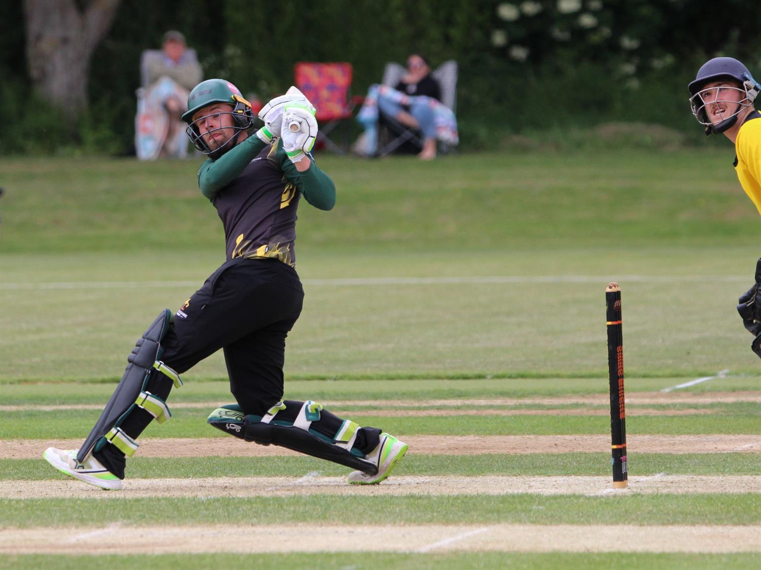 Lincolnshire v Hertfordshire, NCCA T20 Group 2 match, held at Louth CC on 31/05/2026 .
Sam Evans of Lincolnshire, hammers the ball for six runs