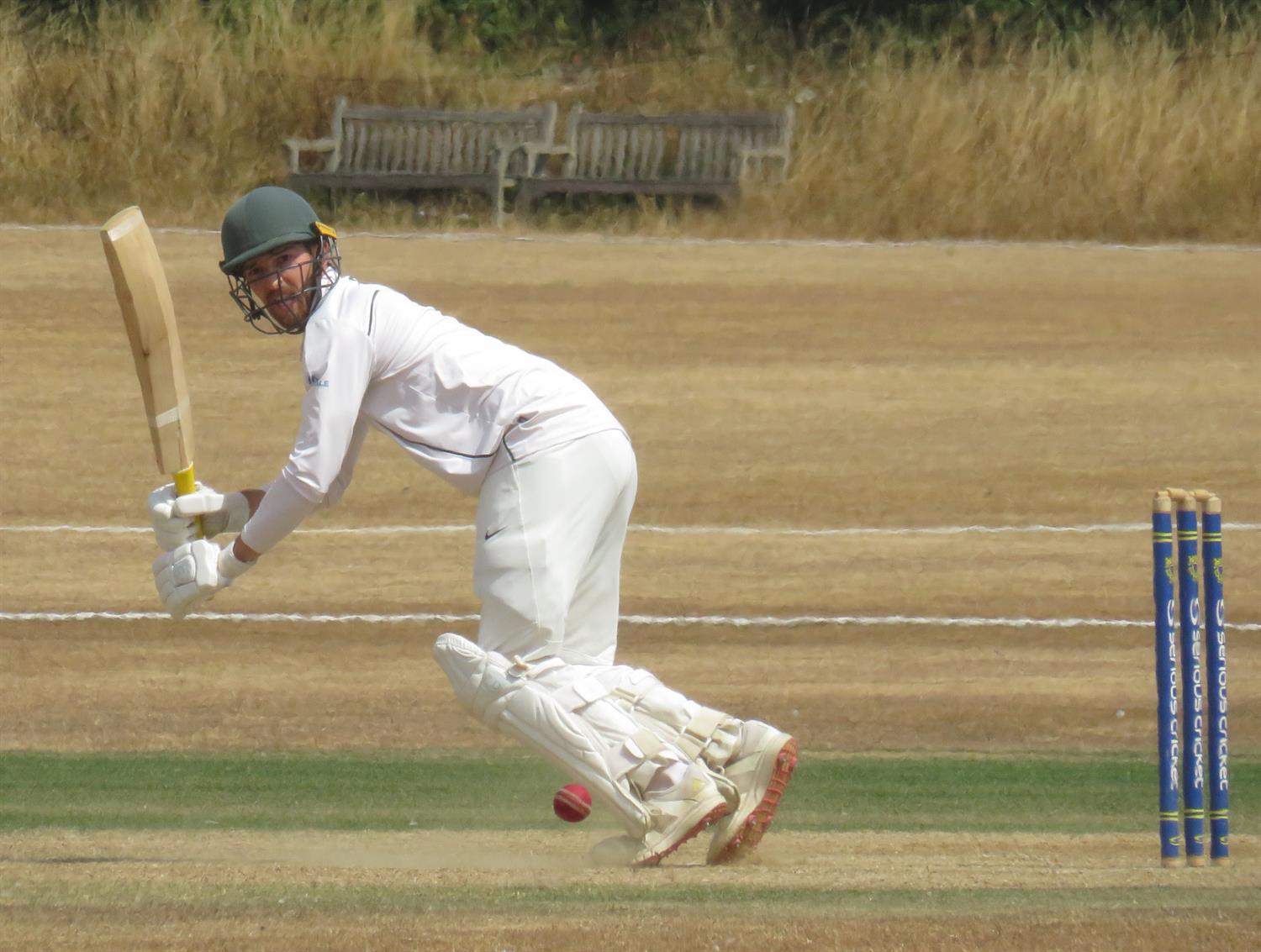 Bedfordshire v Lincolnshire, NCCA Cluberly Eastern Div 2 match, held at Dunstable Town Cricket Club on 02/08/2026 .
Tom Keast batting for Lincolnshire, a fine, well constructed innings of 84 from 128 balls to set the foundation of the Lincolnshire innings.
