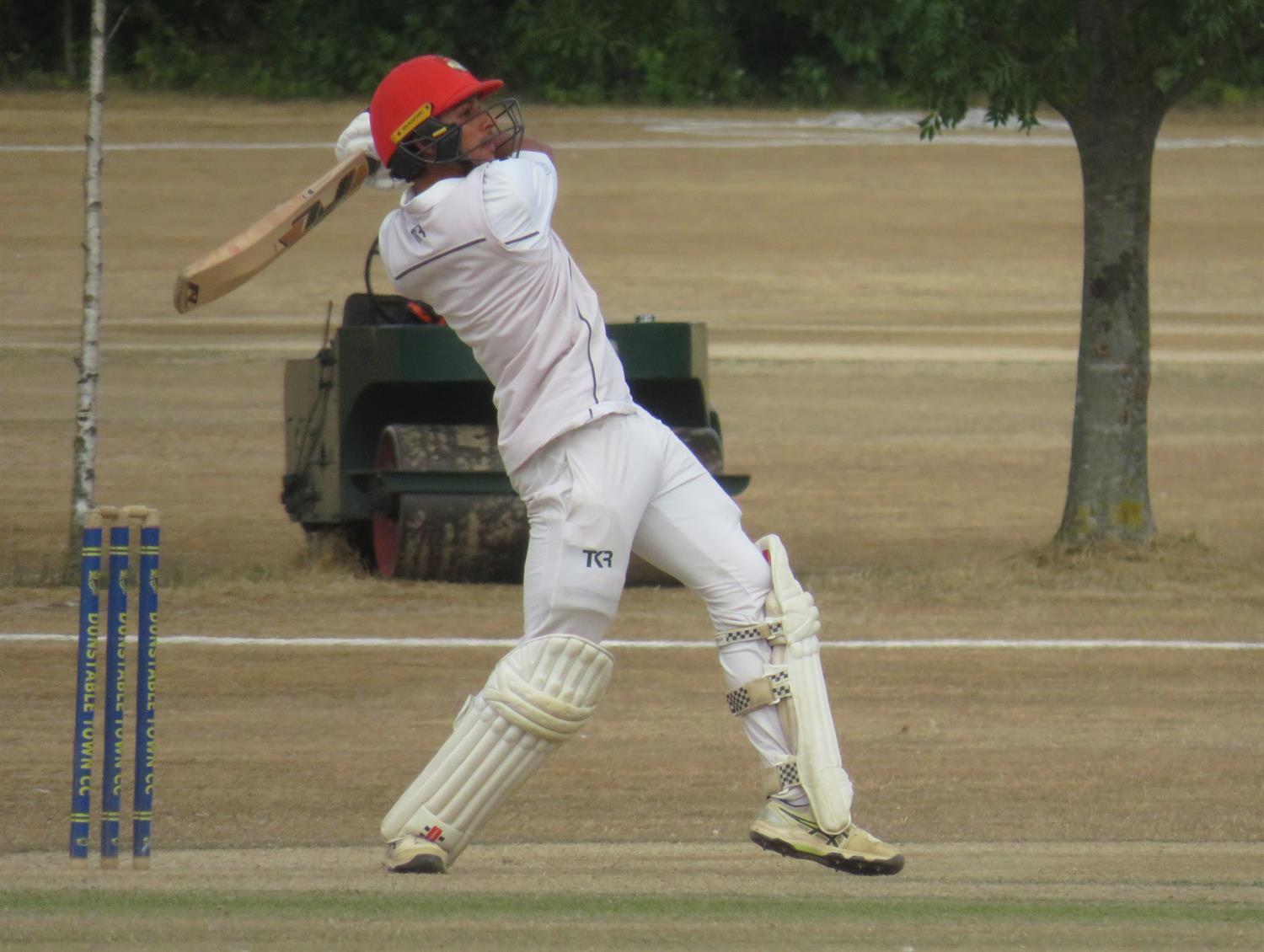 Bedfordshire v Lincolnshire, NCCA Cluberly Eastern Div 2 match, held at Dunstable Town Cricket Club on 02/08/2026 .
Amartya Kaul hits out for Lincolnshire C.C.C. to make 75 not out in the first innings.