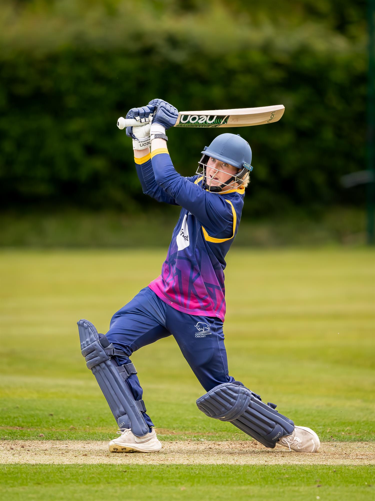 Oxfordshire's Freddie Smith scored 79 from 84 balls in the NCCA NV Play Trophy Quarter Final against Wiltshire at Warminster Cricket Club on June 7th, 2026.