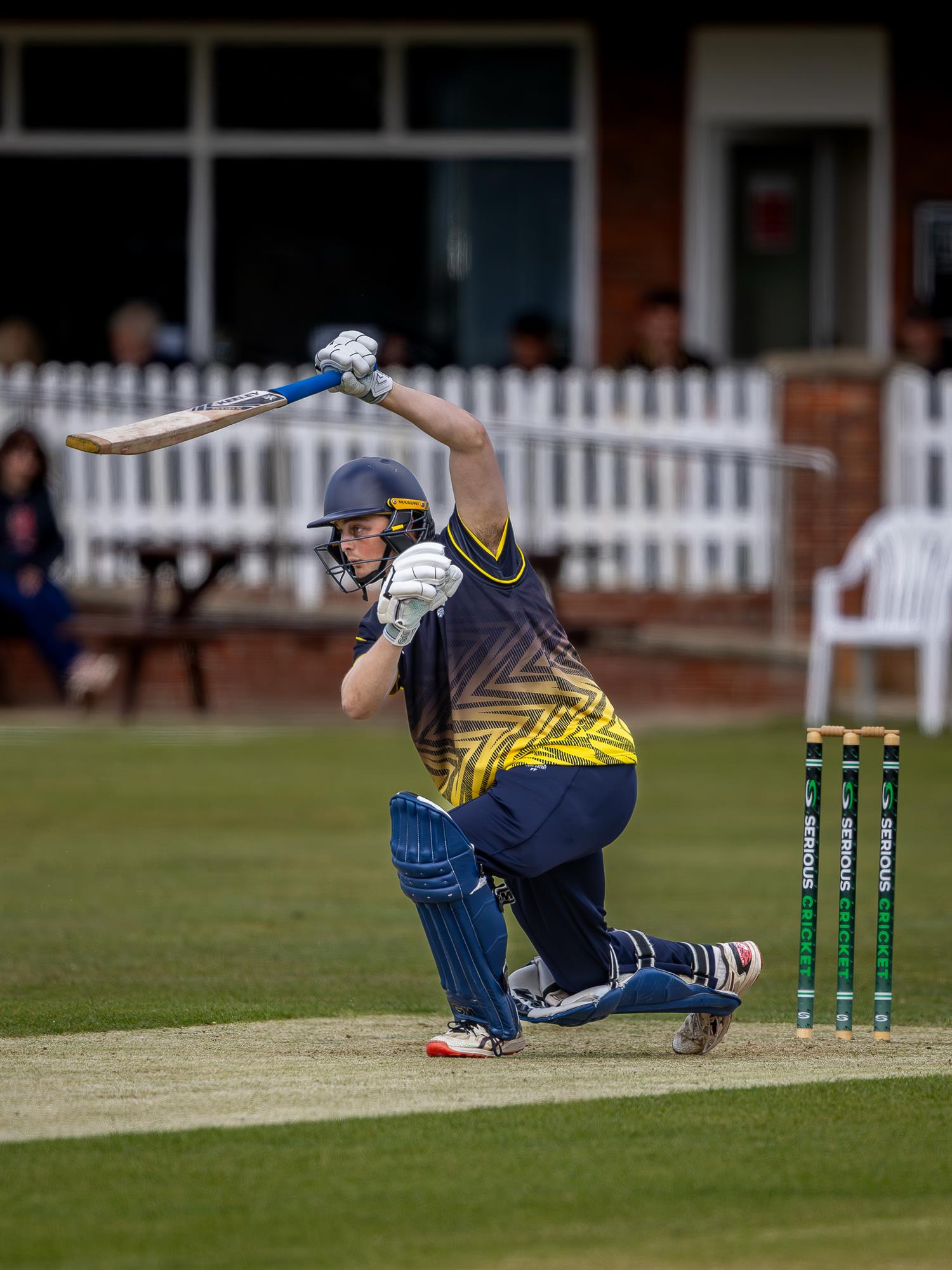 Freddie Fairey reached his half century from 78 balls for Norfolk in the NCCA NV Play Trophy match against Lincolnshire at Woodhall Spa Cricket Club on May 10th, 2026.
