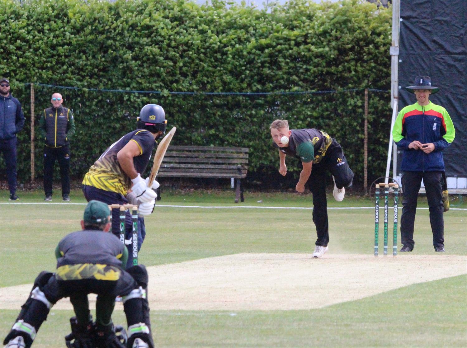 Lincolnshire v Norfolk, NCCA Trophy Group 2 match, held at Woodhall Spa on 10/05/2026 .
Jake Ludlam bowling for Lincolnshire.