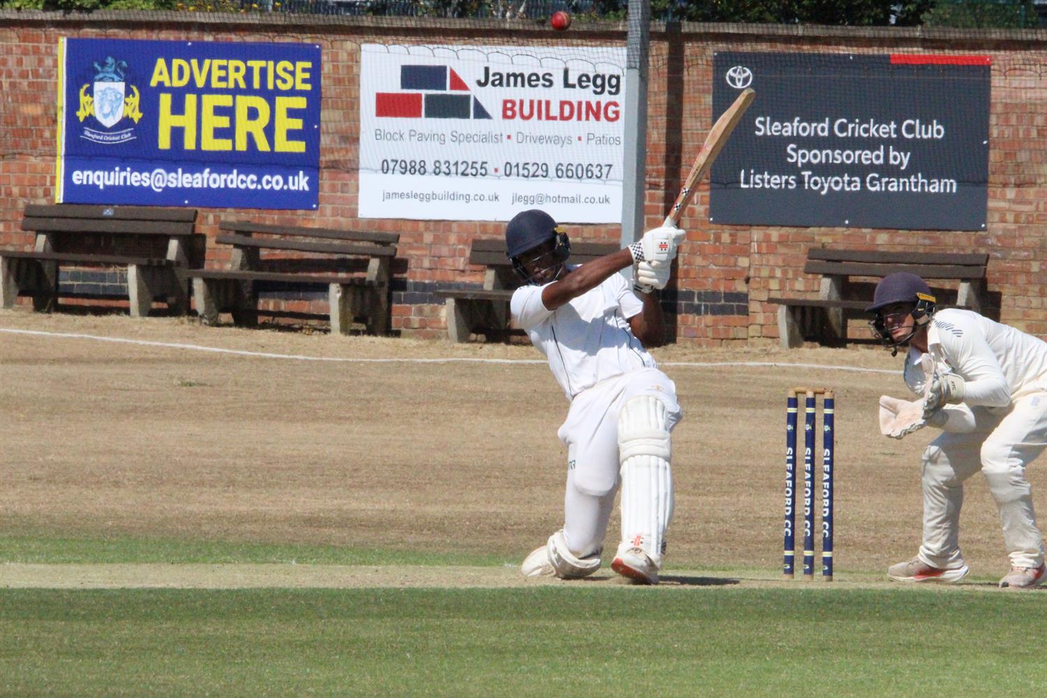 Lincolnshire v Norfolk, NCCA Cluberly Eastern Div 2 match, held at SLEAFORD C C  on 12/07/2026 .
Pranav Pothula hits out for Lincolnshire C.C.C.