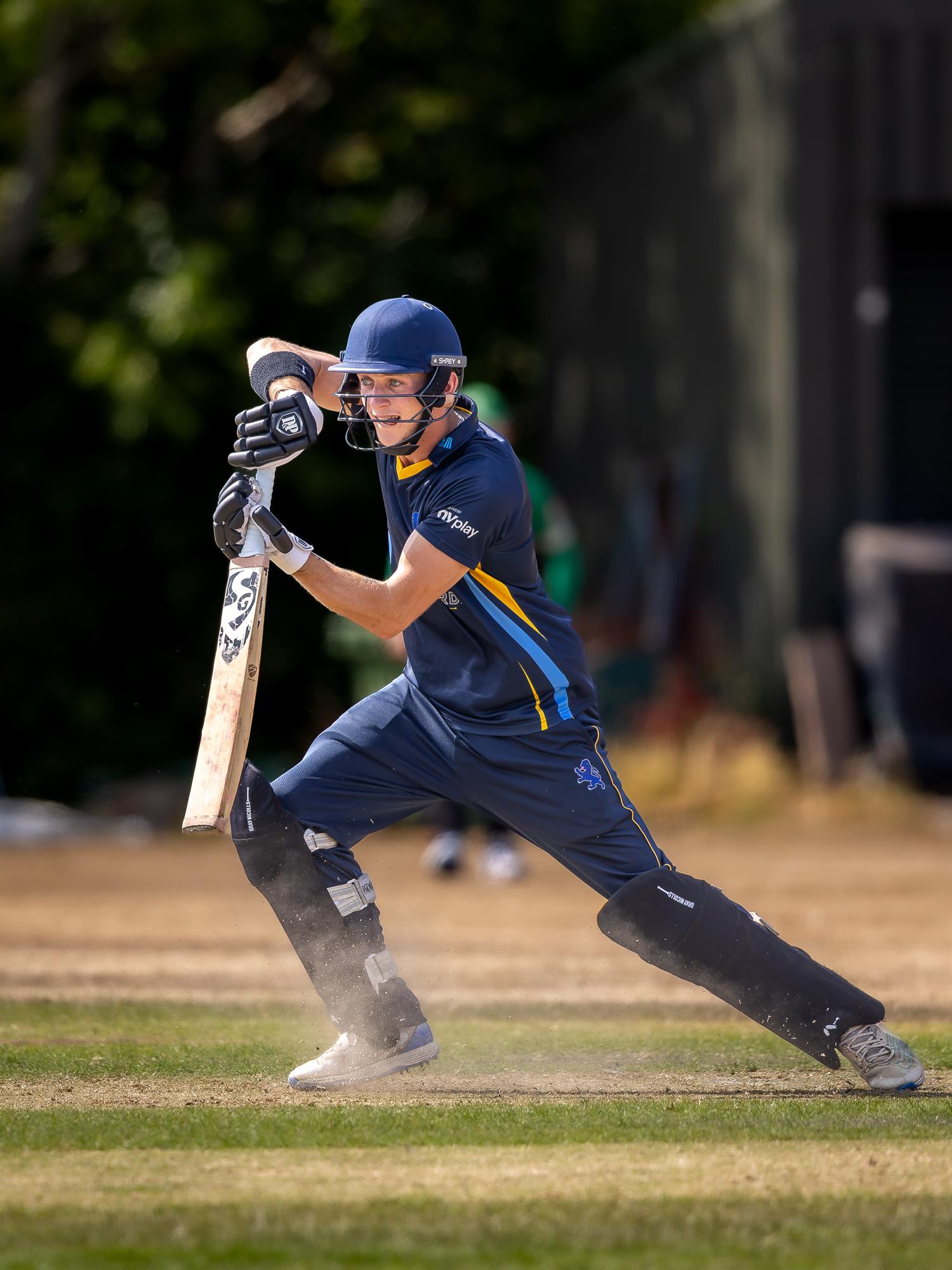Cameron Kidd batting for Devon in the NCCA Dojo T20 Super 12s Final against Buckinghamshire at Exeter Cricket Club on August 9th, 2026.