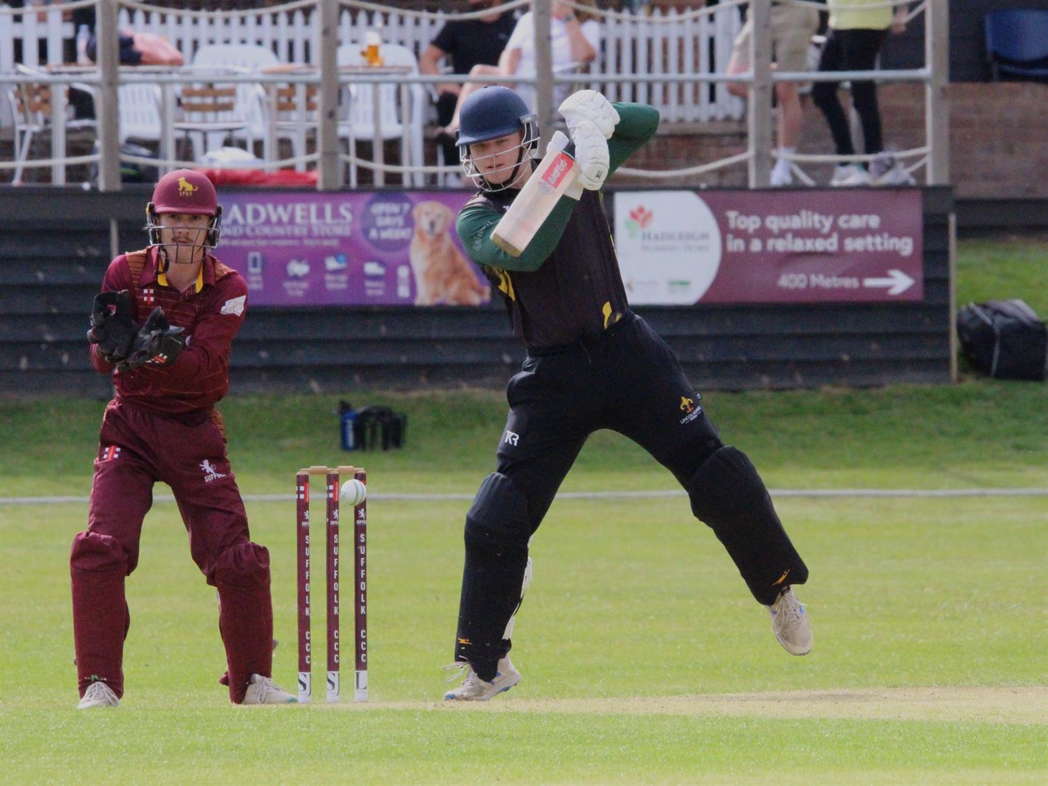 Suffolk v Lincolnshire, NCCA T20 Group 2 match, held at Friars Road, Hadleigh on 14/06/2026 .
Freddie Gosnell of Lincolnshire made a belligerent 52 runs.