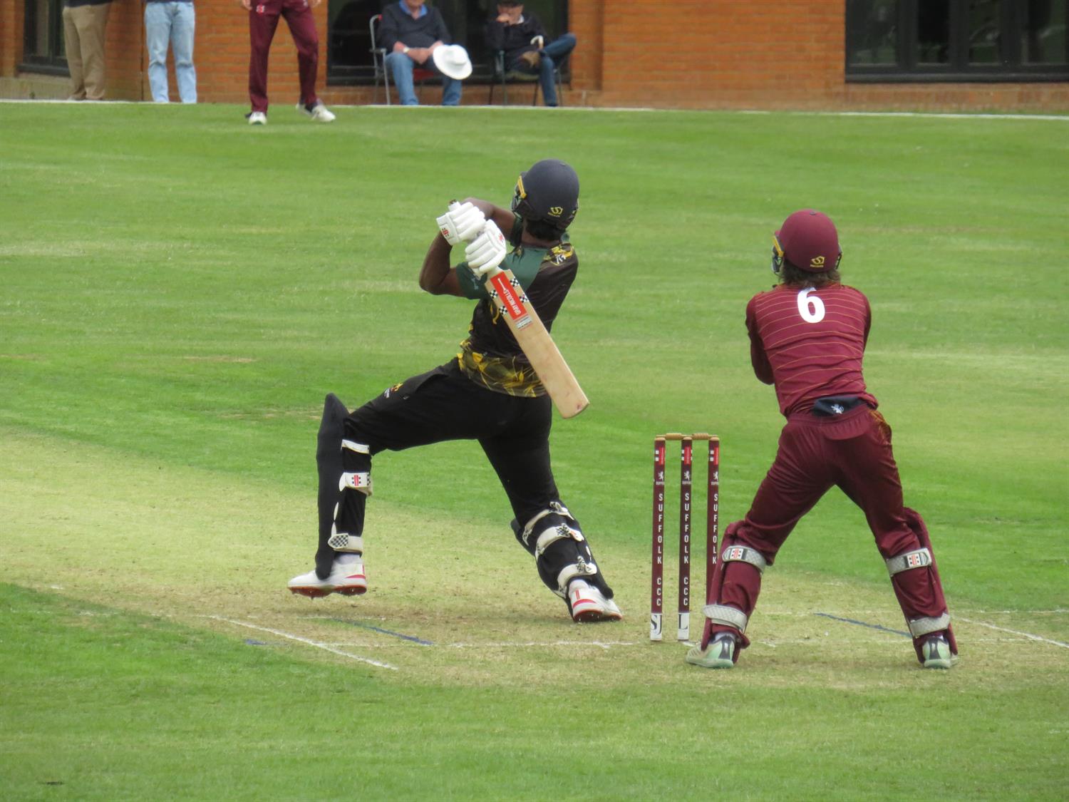 Suffolk v Lincolnshire, NCCA T20 Group 2 match, held at Friars Road, Hadleigh on 14/06/2026 .
Pranav Pothula of Lincolnshire hits one of his five sixes during his innings of 56 runs from 31 balls.