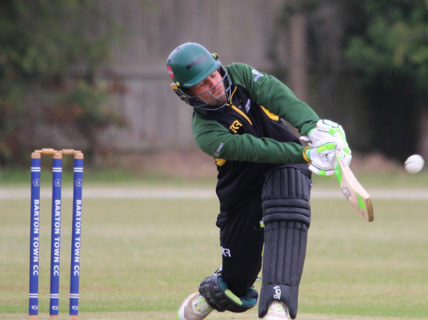Lincolnshire v Cambridgeshire, NCCA T20 Group 2 match, held at Barton Town CC on 21/06/2026 .
Sam Evans of Lincolnshire C.C.C. hits to the leg side.
