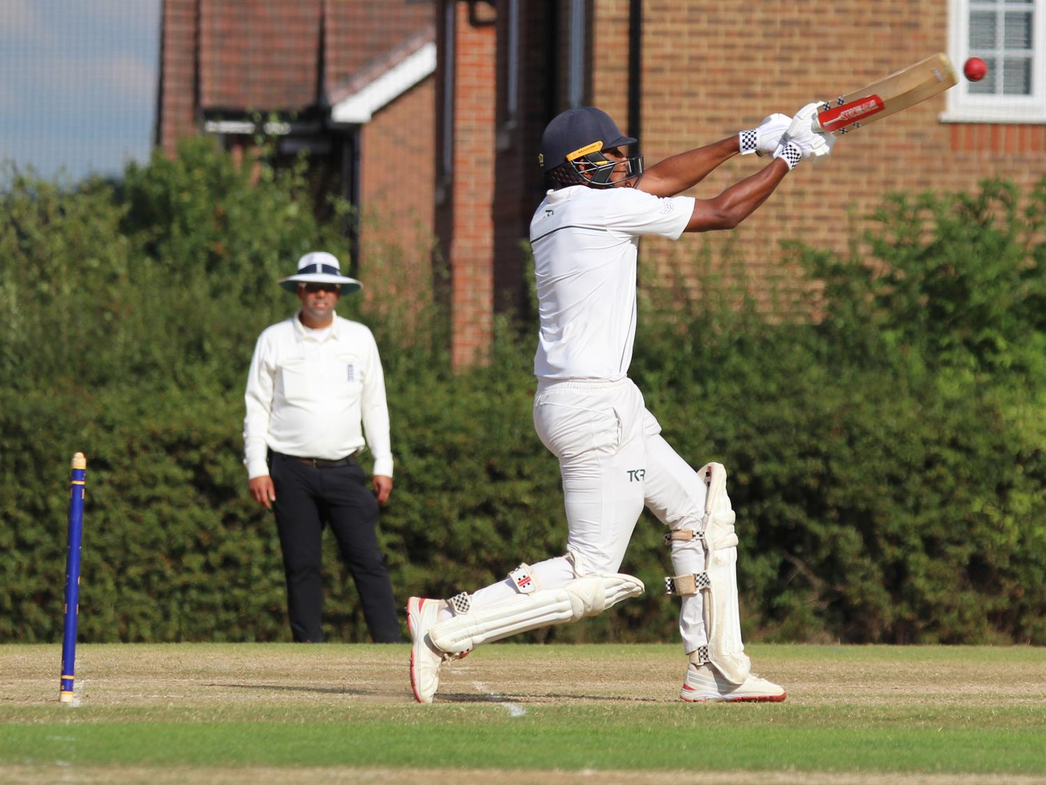 Hertfordshire v Lincolnshire, NCCA Cluberly Eastern Div 2 match, held at Lucas Lane on 26/07/2026 .
Pranav Pothula hitting out for quick runs in the Lincolnshire first innings.