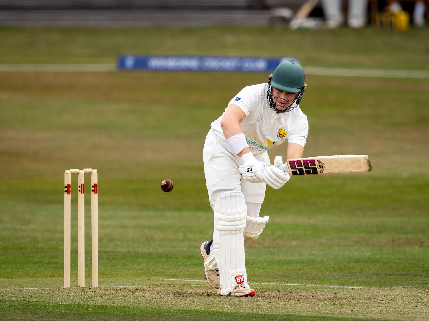 Shropshire's Harry Chandler batting on the first day of the NCCA Cluberly Championship match against Dorset at Wimborne Cricket Club on July 27th, 2025.