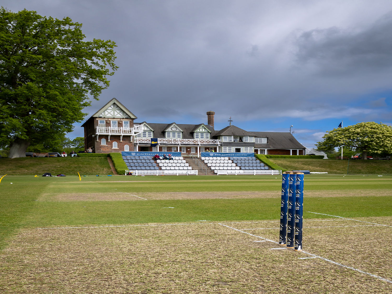 Marlborough College pavilion ahead of the NCCA Trophy match between Wiltshire and Cheshire on 4th May, 2025.