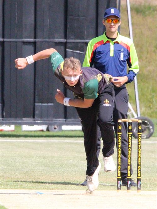 Lincolnshire v Hertfordshire, NCCA T20 Group 2 match, held at Louth CC on 31/05/2026 .
Jake Ludlam of Lincolnshire follows through.