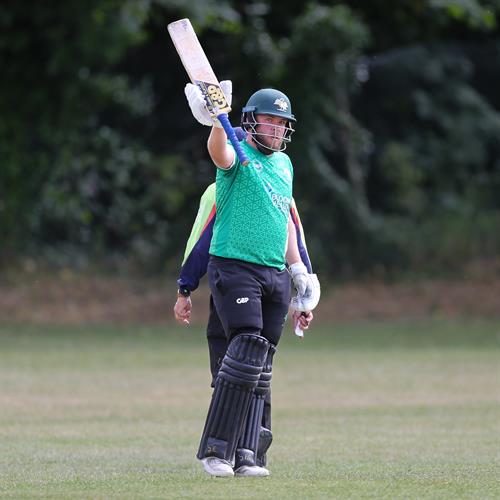 Rhys Nicholas celebrates his maiden half century for Buckinghamshire against Bedfordshire, NCCA T20 Group 3 match, held at Leighton Buzzard Town Cricket Club, Bell Close on 31/05/2026.
Nicholas finished on 62 from 48 balls.