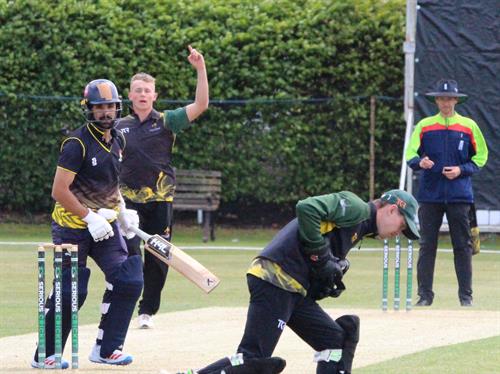 Lincolnshire v Norfolk, NCCA Trophy Group 2 match, held at Woodhall Spa on 10/05/2026 .
Finn Brookes takes his first victim behind the wicket for Lincolnshire on his debut.