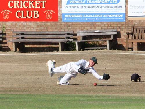 Lincolnshire v Norfolk, NCCA Cluberly Eastern Div 2 match, held at SLEAFORD C C  on 12/07/2026 .
Finn Brookes making his Championship debut for Lincolnshire C.C.C.