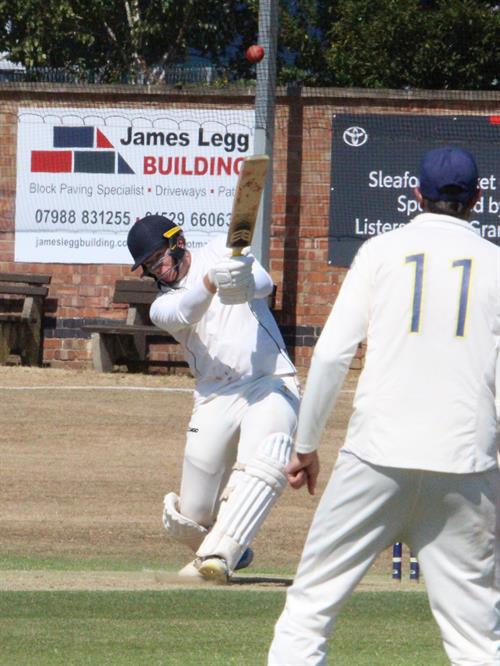 Lincolnshire v Norfolk, NCCA Cluberly Eastern Div 2 match, held at SLEAFORD C C  on 12/07/2026 .
A huge six from Jordan Cook of Lincolnshire C.C.C.