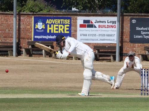 Lincolnshire v Norfolk, NCCA Cluberly Eastern Div 2 match, held at SLEAFORD C C  on 12/07/2026 .
A stylish shot from Jordan Cook of Lincolnshire C.C.C.