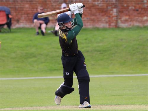 Suffolk v Lincolnshire, NCCA T20 Group 2 match, held at Friars Road, Hadleigh on 14/06/2026 .
Freddie Gosnell of Lincolnshire, hits straight down the ground.