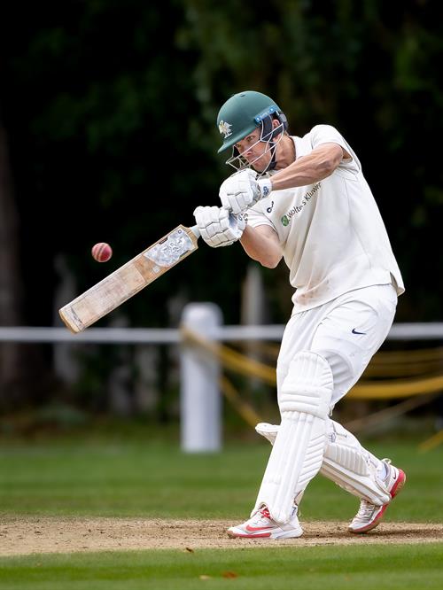 Josh Lincoln batting for Buckinghamshire on the fourth day of the NCCA Cluberly Championship Final against Devon held at West Bromwich Dartmouth Cricket Club from September 6th–9th, 2026.