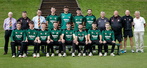 The Cumbria squad and officials for the NCCA Trophy Final at Wormsley Cricket Ground on August 27th, 2023.