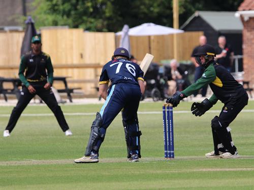 Lincolnshire v Cambridgeshire, NCCA T20 Group 2 match, held at Barton Town CC on 21/06/2026 .
Finn Brookes wicket keeping for Lincolnshire C.C.C.