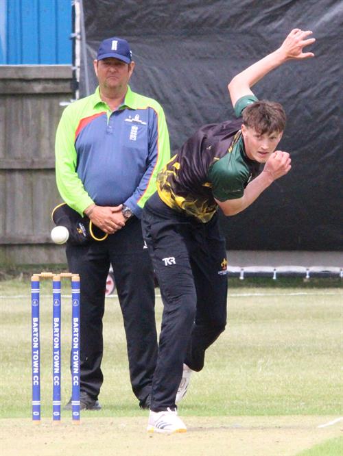 Lincolnshire v Cambridgeshire, NCCA T20 Group 2 match, held at Barton Town CC on 21/06/2026 .
Tom Shephard delivers for Lincolnshire C.C.C.