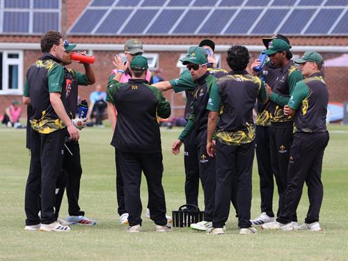 Lincolnshire v Cambridgeshire, NCCA T20 Group 2 match, held at Barton Town CC on 21/06/2026 .
A much needed drinks break for the Lincolnshire team.