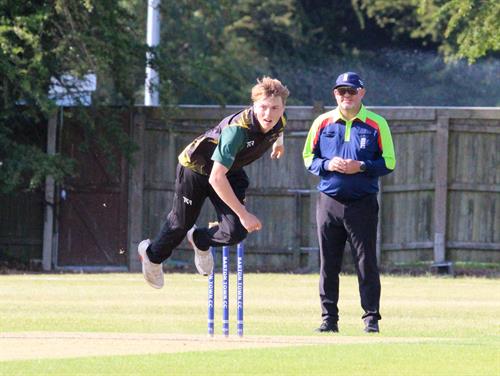 Lincolnshire v Cambridgeshire, NCCA T20 Group 2 match, held at Barton Town CC on 21/06/2026 .
Matty Mills 2 wickets in his final spell of the match for Lincolnshire.