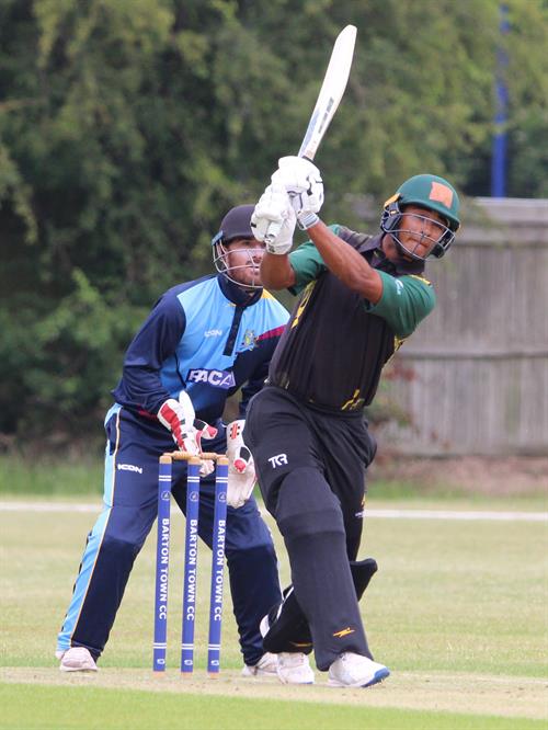 Lincolnshire v Cambridgeshire, NCCA T20 Group 2 match, held at Barton Town CC on 21/06/2026 . 
Ben Martindale making his T20 debut for Lincolnshire C.C.C.
scored 65 runs from 36 balls.