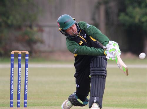 Lincolnshire v Cambridgeshire, NCCA T20 Group 2 match, held at Barton Town CC on 21/06/2026 .
Sam Evans of Lincolnshire C.C.C. hits to the leg side.
