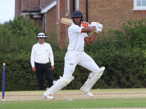 Hertfordshire v Lincolnshire, NCCA Cluberly Eastern Div 2 match, held at Lucas Lane on 26/07/2026 .
Pranav Pothula playing another fine innings for Lincolnshire C.C.C.