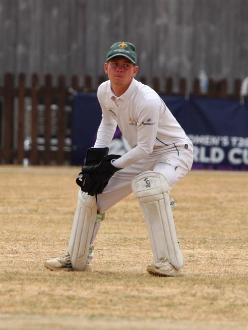 Hertfordshire v Lincolnshire, NCCA Cluberly Eastern Div 2 match, held at Lucas Lane on 26/07/2026 .
Finn Brookes the Lincolnshire wicket keeper a fine display and six victims in the Hertfordshire first innings.