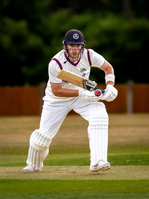 Cambridgeshire's Ben Claydon batting on the first day of the NCCA Cluberly Championship match against Staffordshire held at Checkley Cricket Club from July 26th–28th, 2026.